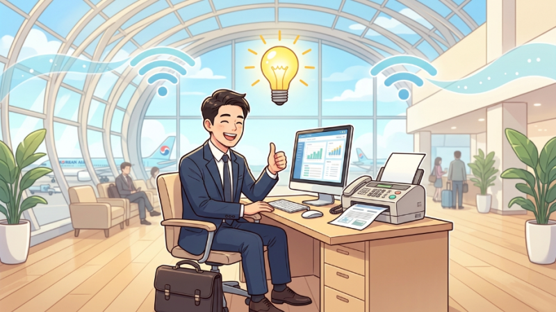 인천공항 무료 인터넷 라운지 이용법! PC 팩스 해결 꿀팁