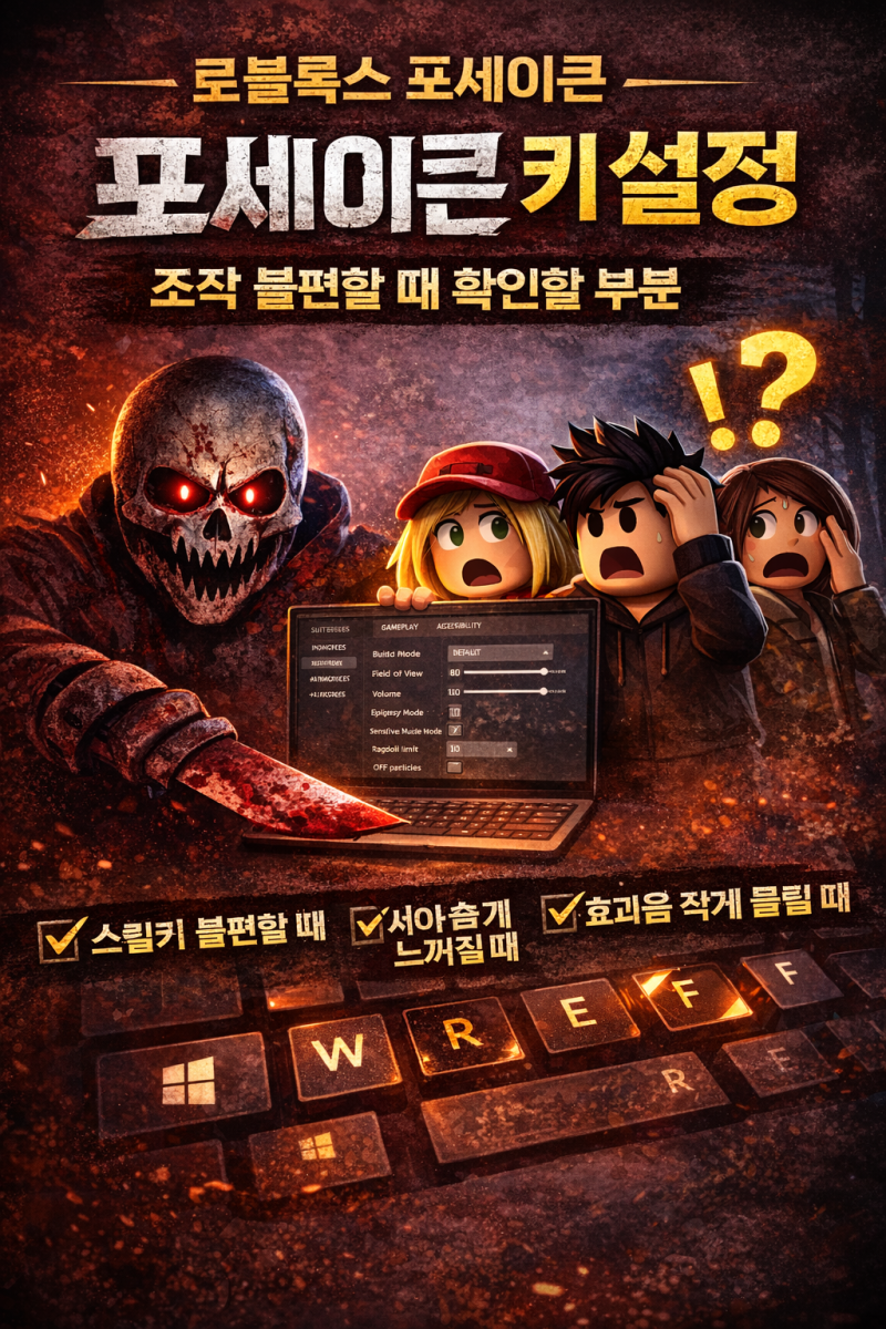 로블록스 포세이큰 키 설정 | 조작 불편할 때 확인할 부분