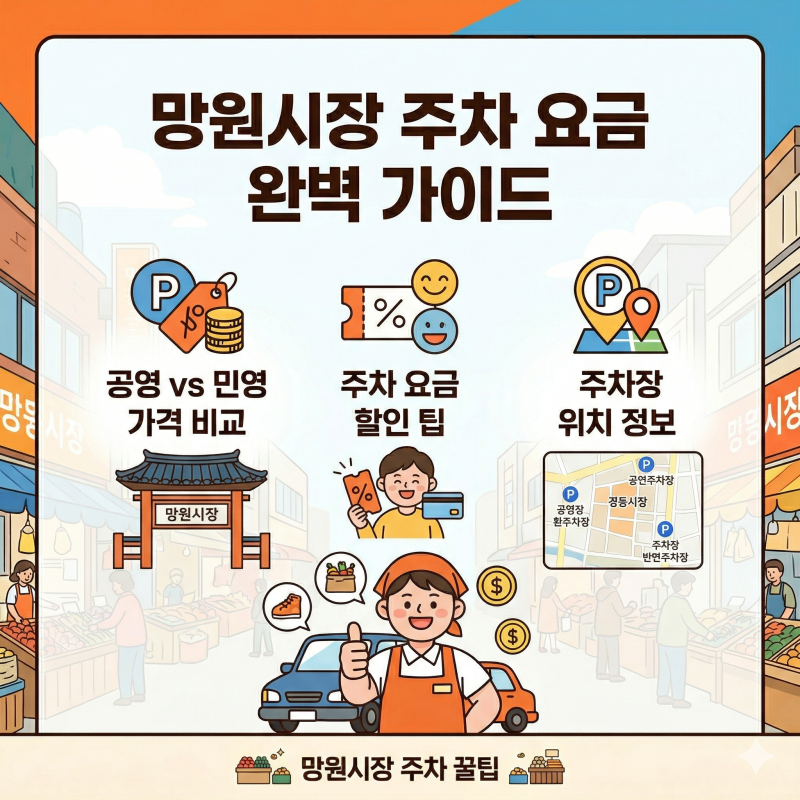 망원시장 주차장 요금 공영 민영주차장 가격 할인 한눈에