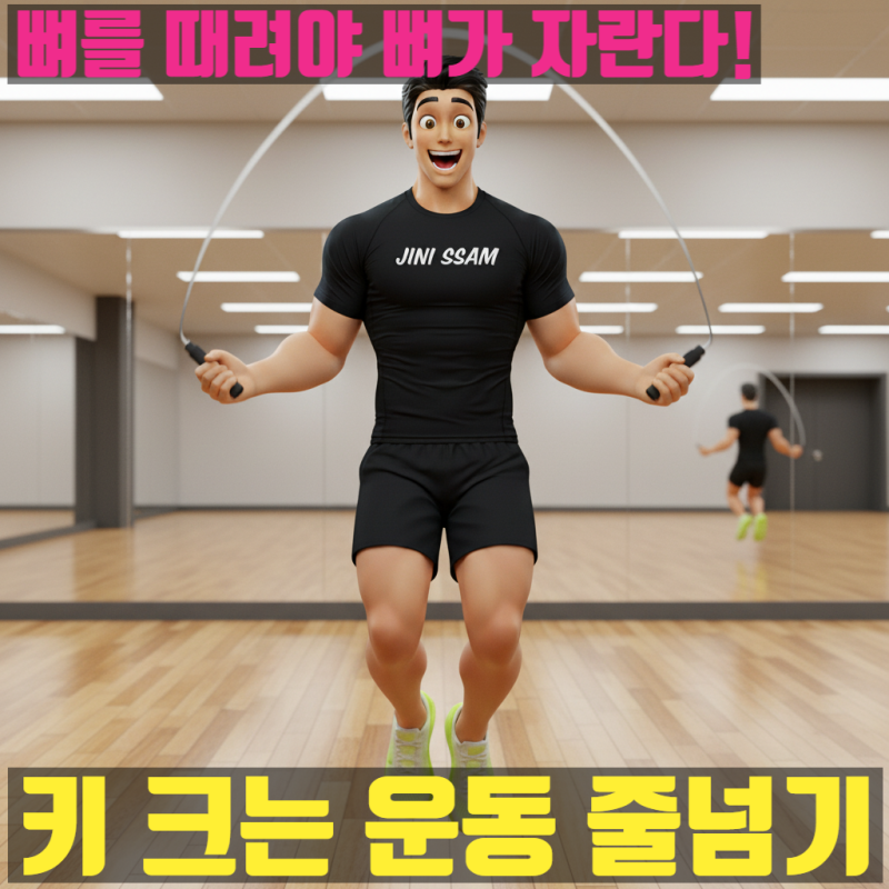 키 크는 운동 줄넘기: 성장판 자극 원리와 무릎통증 없는 자세(뼈를 때려야 뼈가 자란다!)
