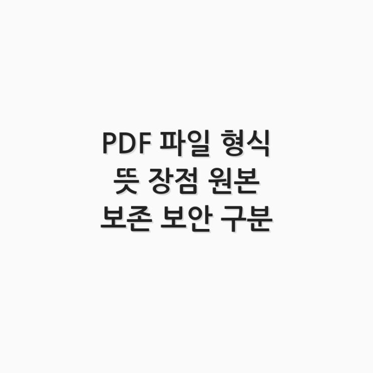  PDF 파일 형식 뜻 장점 원본 보존 보안 구분