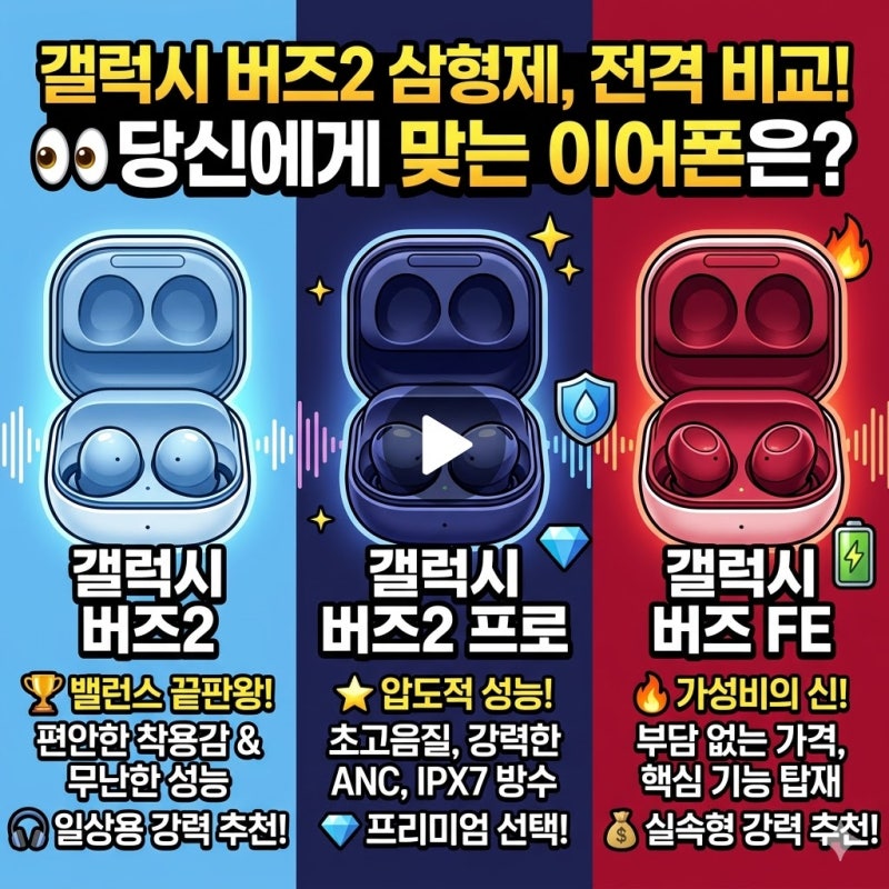 삼성 갤럭시 버즈 2세대 비교, 총정리