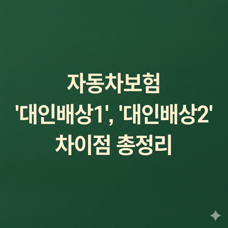 자동차보험 | '대인배상1', '대인배상2' 차이점 총정리