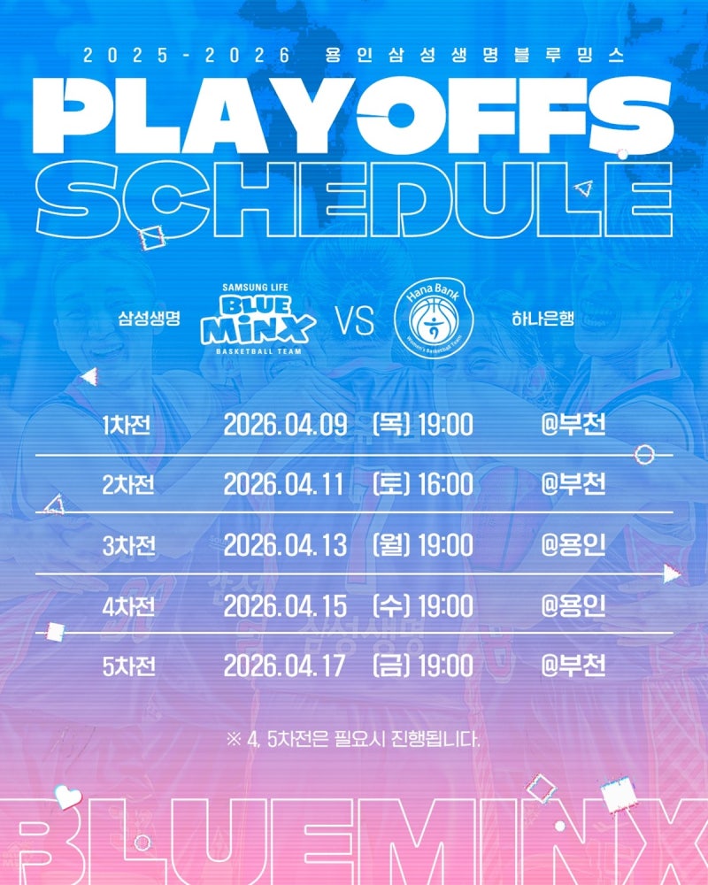 여자프로농구 오늘(13일) 플레이오프 일정…삼성생명 VS 하나은행, 중계 채널?