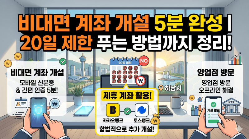 비대면 계좌 개설 5분 완성｜20일 제한 푸는 방법까지 정리