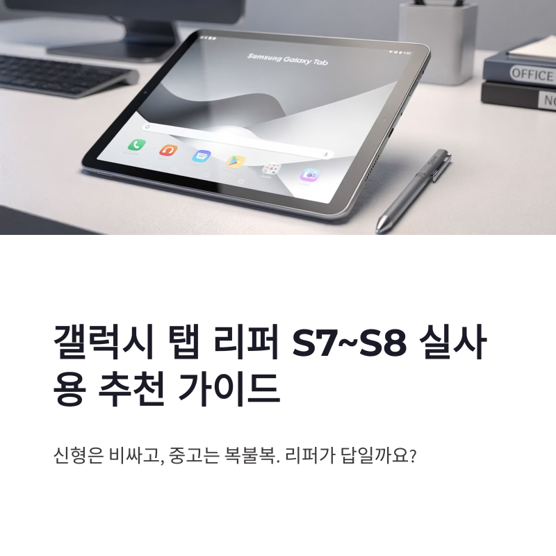 갤럭시 탭 리퍼 추천 가이드, S7부터 S8까지 실사용 기준 정리