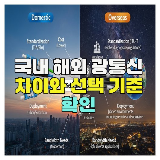  국내 해외 광통신 차이와 선택 기준 확인