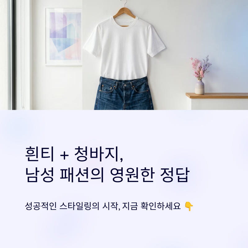 청바지에 흰티는 진리! 2026 유행하는 남자 데님 핏별 스타일링 노하우