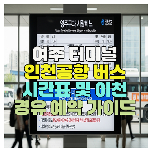  여주 터미널 인천공항 버스 시간표 및 이천 경유 예약 가이드