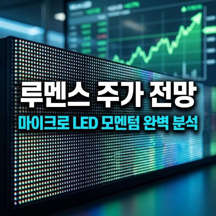  루멘스 주가 전망 코스닥 30% 상한가 직행! 마이크로 LED 모멘텀 완벽 분석
