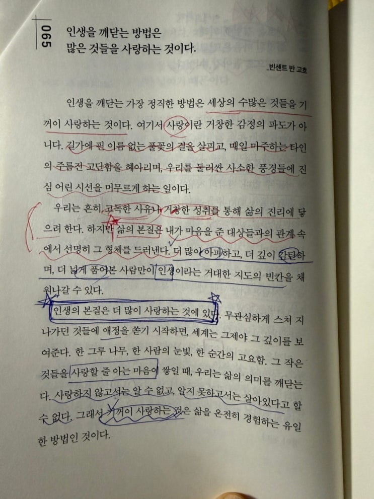  [오늘의 인상 깊은 문장] 인생을 깨닫는 방법은 많은 것들을 사랑하는 것이다