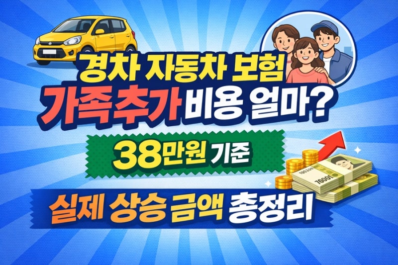 경차 자동차 보험 가족·지인 추가하면 얼마 더 나올까? (현실 보험료 총정리)