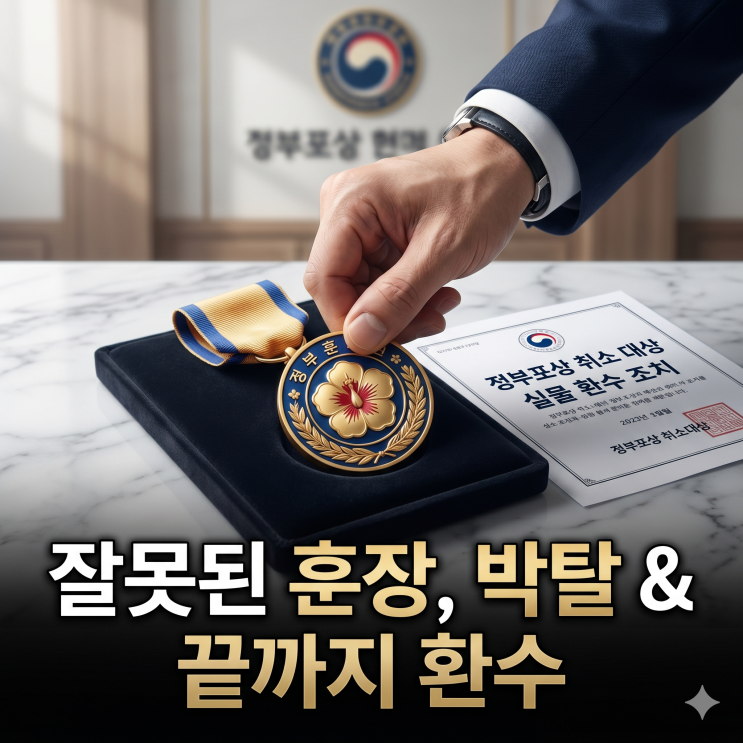 잘못 수여된 <b>정부</b> 훈장, 끝까지 환수합니다! 달라지는 <b>포상 취소</b>... 