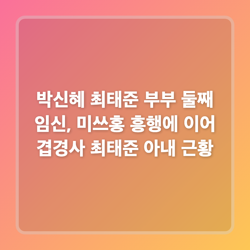 박신혜 최태준 부부 둘째 임신, 미쓰홍 흥행에 이어 겹경사 최태준 아내 근황