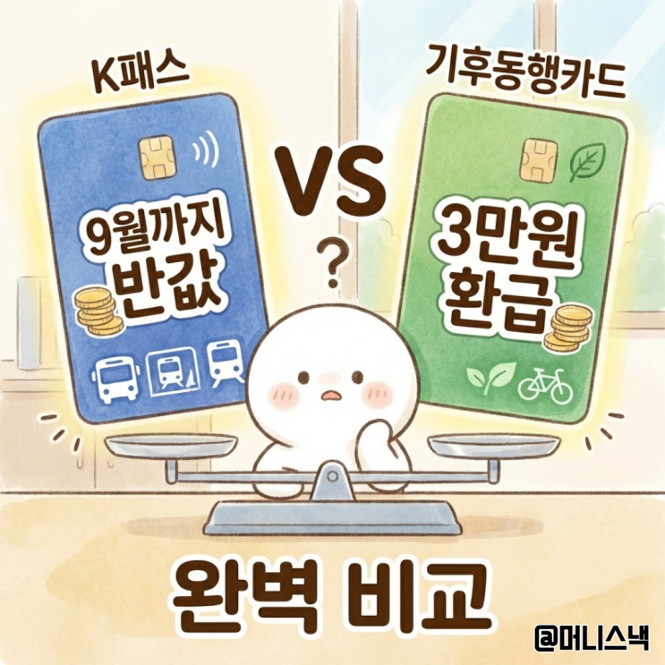 9월까지 반값 K패스 vs 3만원 환급 기후동행카드 완벽 비교