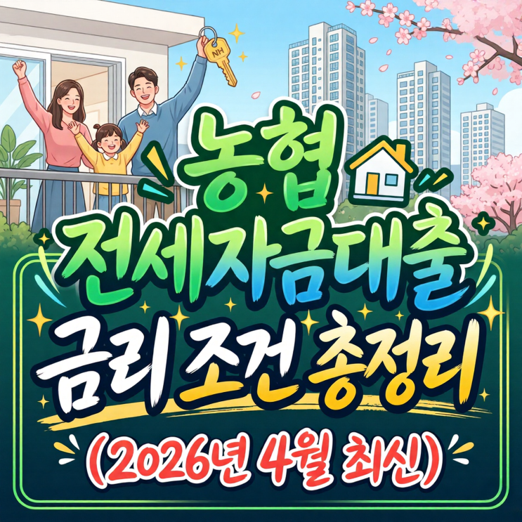  NH농협은행 전세자금대출 금리 조건 한도 총정리 (2026년 4월 5월 최신)