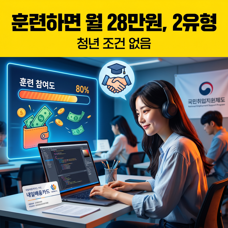 50만 원 vs 28만 원, 국취제 2유형 진짜 수당 계산법