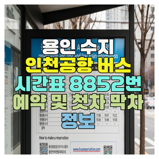  용인 수지 인천공항 버스 시간표 8852번 예약 및 첫차 막차 정보