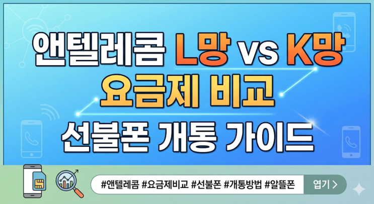  앤텔레콤 L망 K망 요금제 비교 선불폰 개통