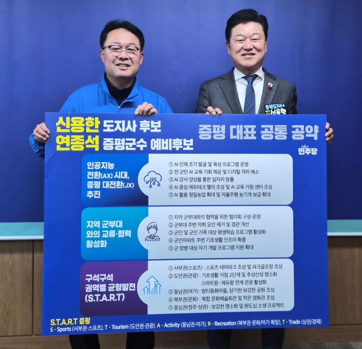  신용한·연종석, 증평 현안 공동 공약으로 발표
