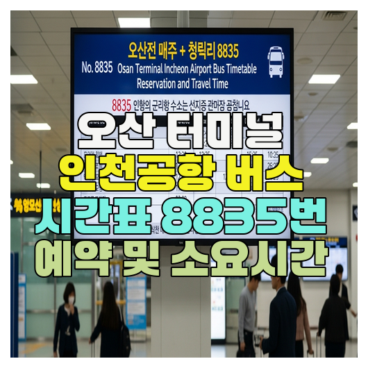  오산 터미널 인천공항 버스 시간표 8835번 예약 및 소요시간