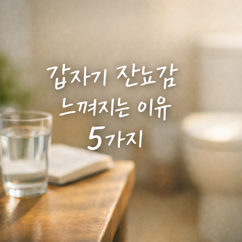 갑자기 잔뇨감 느껴지는 이유 5가지｜잔뇨감 원인·제로콜라 영향까지 총정리