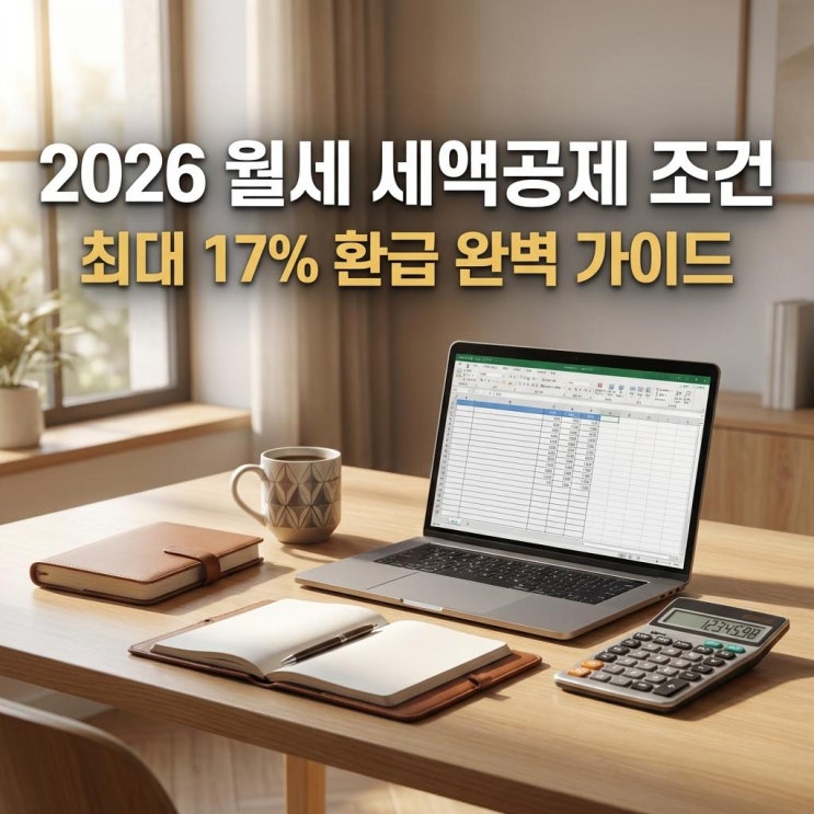  2026 월세 세액공제 조건 최대 17% 환급 완벽 가이드