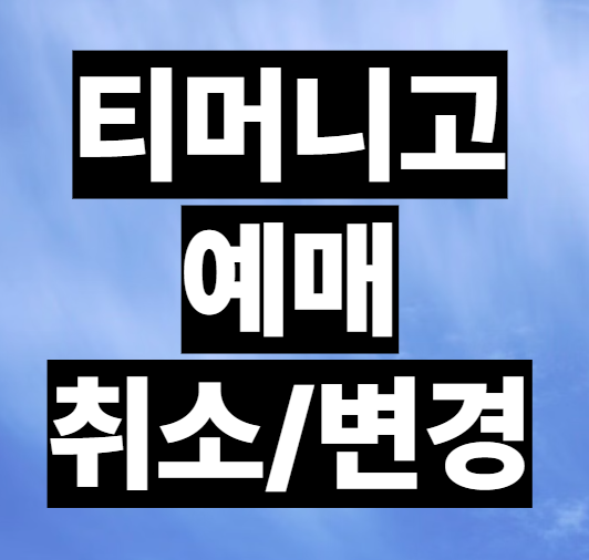 티머니고 예매변경 방법 수수료 환불 입금 기간 2번 정리