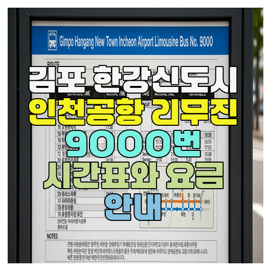  김포 한강신도시 인천공항 리무진 9000번 시간표와 요금 안내