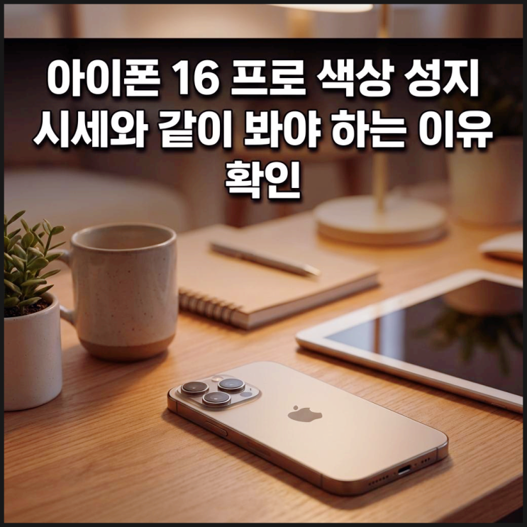  아이폰 16 프로 색상 성지 시세와 같이 봐야 하는 이유