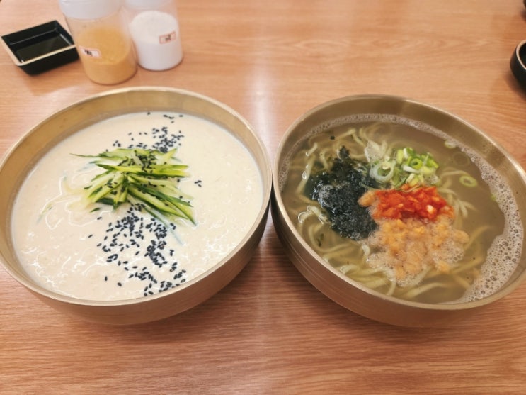  춘하추동 칼국수 상남점 매생이를 넣은 자가제면 칼국수와 콩국수! 바삭한 파전까지
