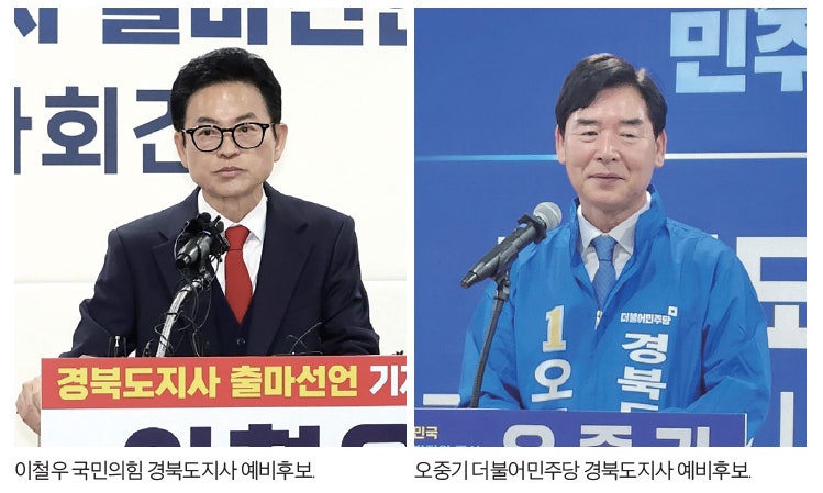 이철우 vs 오중기, 8년 만에 재성사된 경북도지사 리턴매치