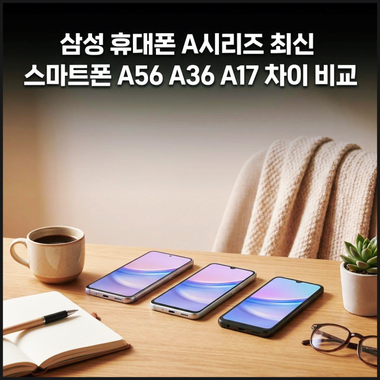  삼성 휴대폰 A시리즈 최신 스마트폰 A56 A36 A17 차이 비교