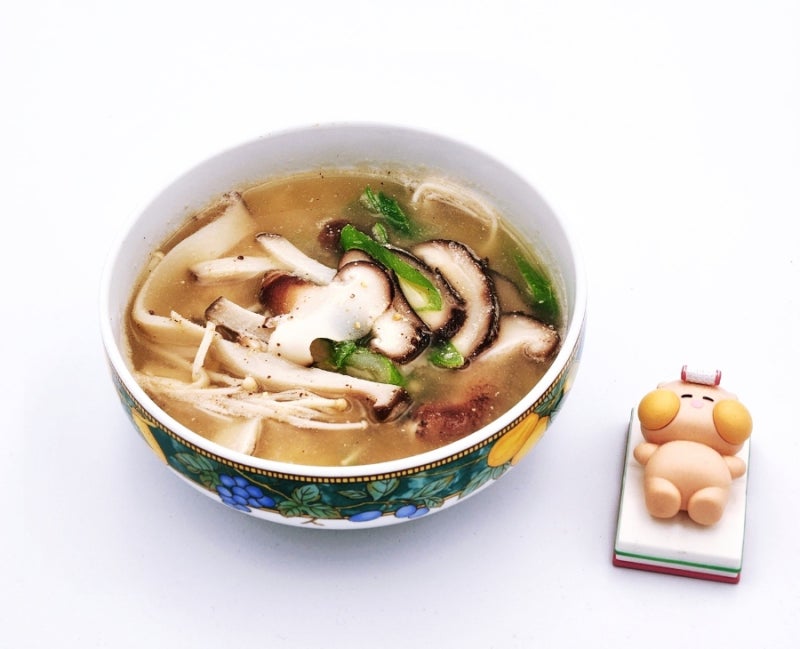 버섯들깨탕 끓이는 법 | 밀가루 0g 걸쭉한 저염 다이어트 국물