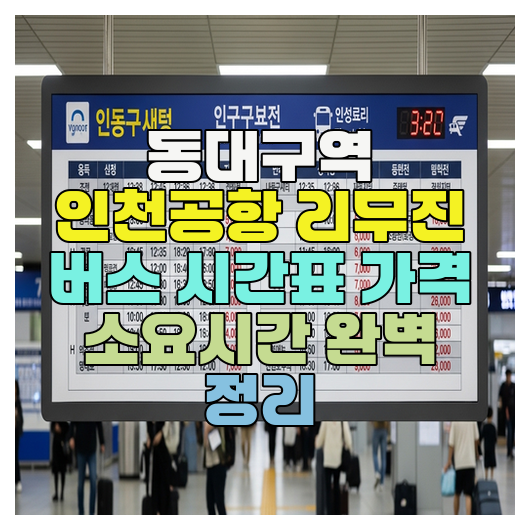  동대구역 인천공항 리무진 버스 시간표 가격 소요시간 완벽 정리