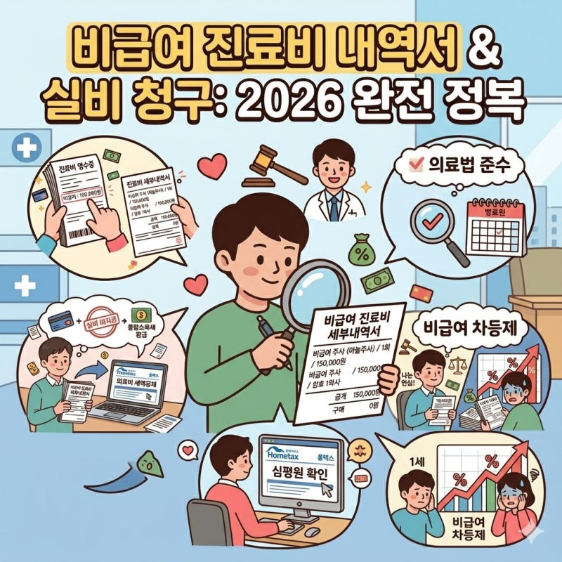 실손보험 청구 필수 서류 '비급여 세부내역서'의 모든 것 (1~5세대 차등제 완벽 가이드)