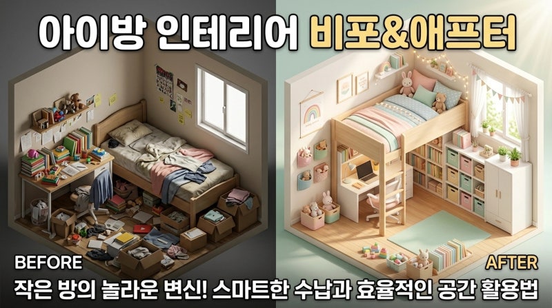 아이방 인테리어 가구 배치 팁 좁은 공간 200% 활용하기