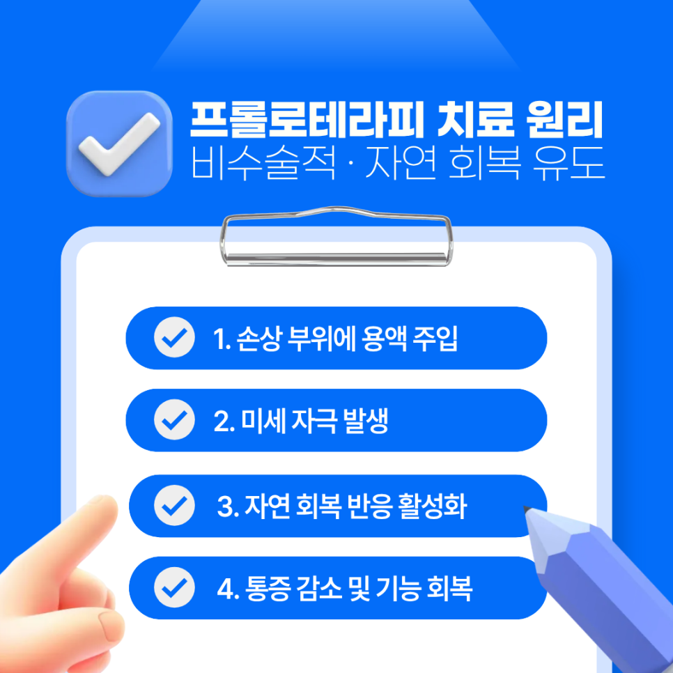 프롤로테라피 주사치료 통증 관리 방법 안내드립니다