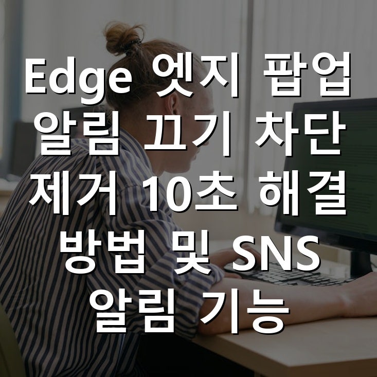 Edge 엣지 팝업 알림 끄기 차단 제거 10초 해결 방법 및 SNS 알림 기능 개별 설정 가이드