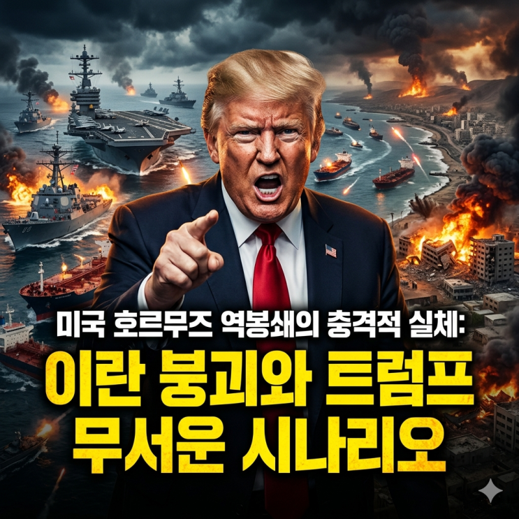 미국 호르무즈 역<b>봉쇄</b>의 충격적 실체: <b>이란</b> 붕괴와 <b>트럼프</b>... 