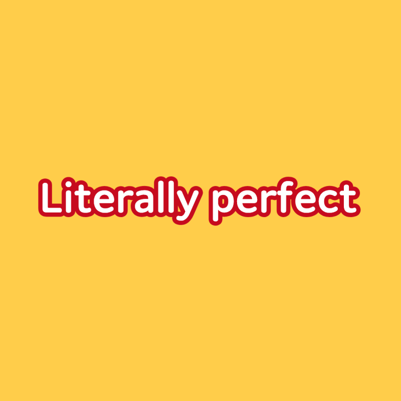 "Literally perfect" 무슨 뜻일까?