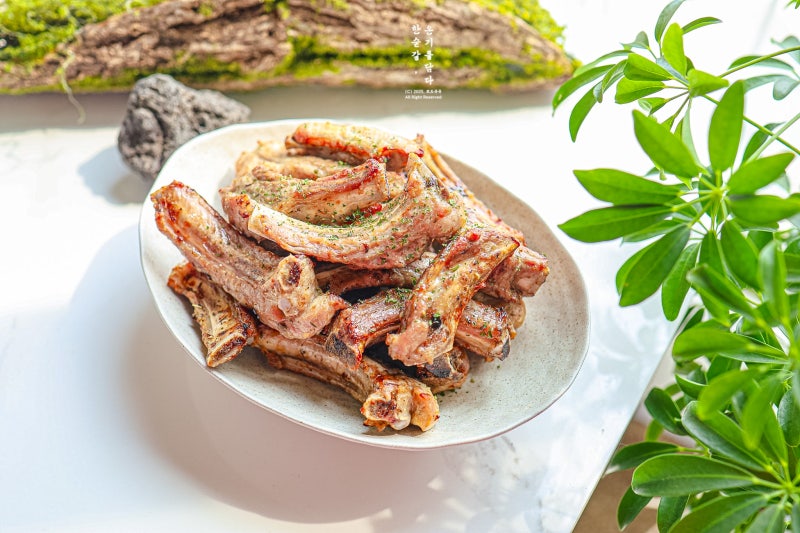 돼지 등갈비 소금구이 바베큐 쪽갈비 양념 에어프라이어 등갈비구이 레시피