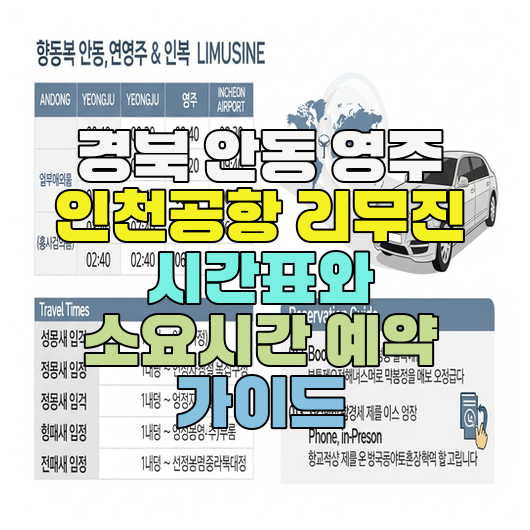  경북 안동 영주 인천공항 리무진 시간표와 소요시간 예약 가이드