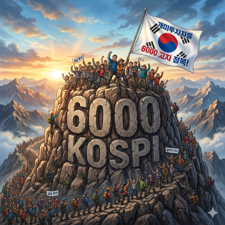  코스피, 전쟁 이후 32거래일 만에 6,000선 회복 마지노선은 5,000이었다.