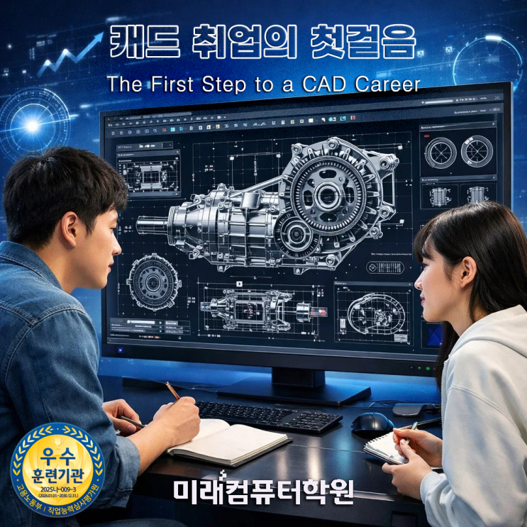  부산 김해 양산 AutoCAD 2D 학원 추천! 캐드 실무·CAT 2급 자격증 취득하고 기계설계 취업까지 (국비지원)