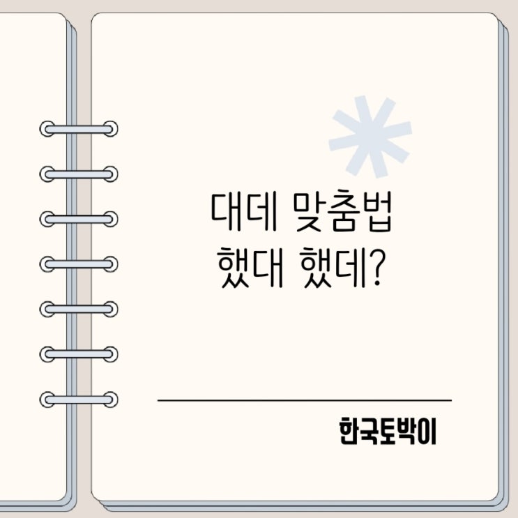  데 대 맞춤법 했대 했데 뭐가 맞아?