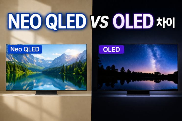  neo qled vs oled 차이 화질 성능 75 77인치 대형티비 비교