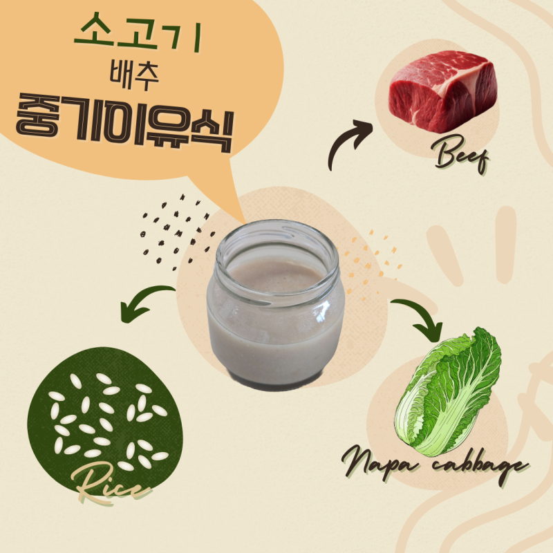 밀리빙 두유제조기 이유식 레시피 - (중기이유식) 소고기배추