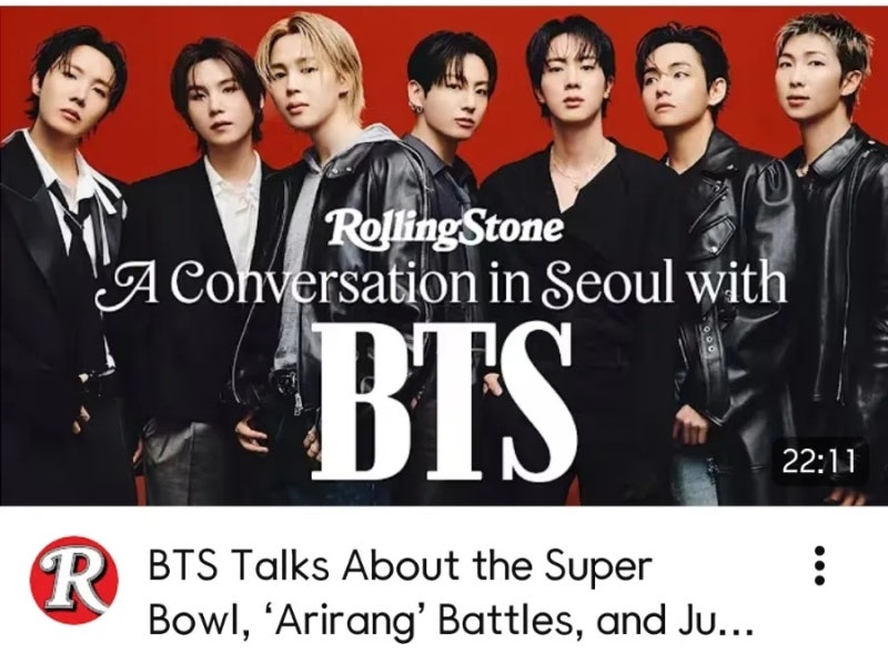 방탄소년단 BTS_7명 단체 롤링스톤 인터뷰 영상