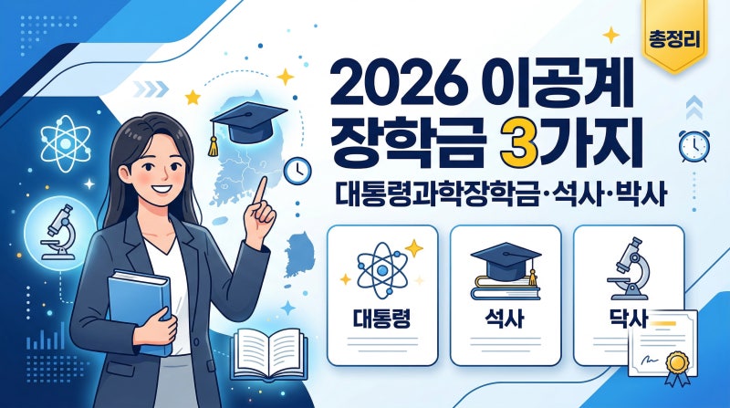 2026년 이공계 대학(원)생 과학장학금 3가지 총정리! 놓치면 후회해요